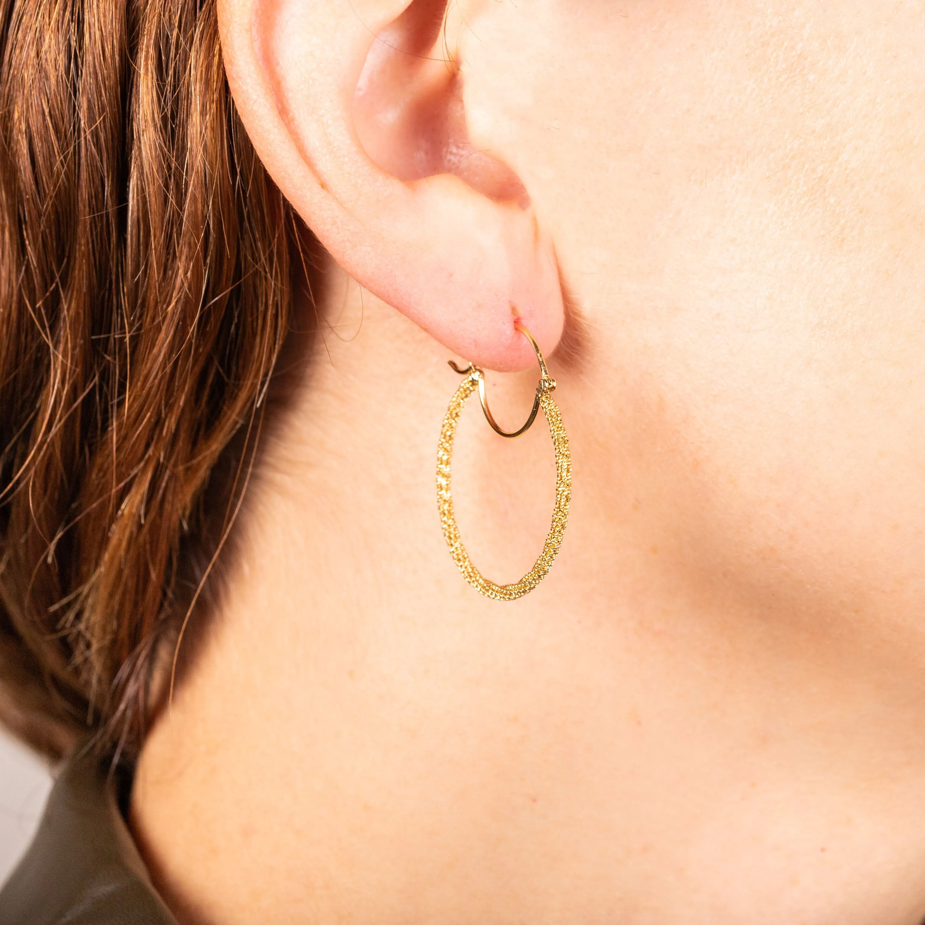 Medium Gold Hoop Stardust Earrings