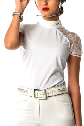 Naomi Polo Competition Shirt (White) - Marked/Faded