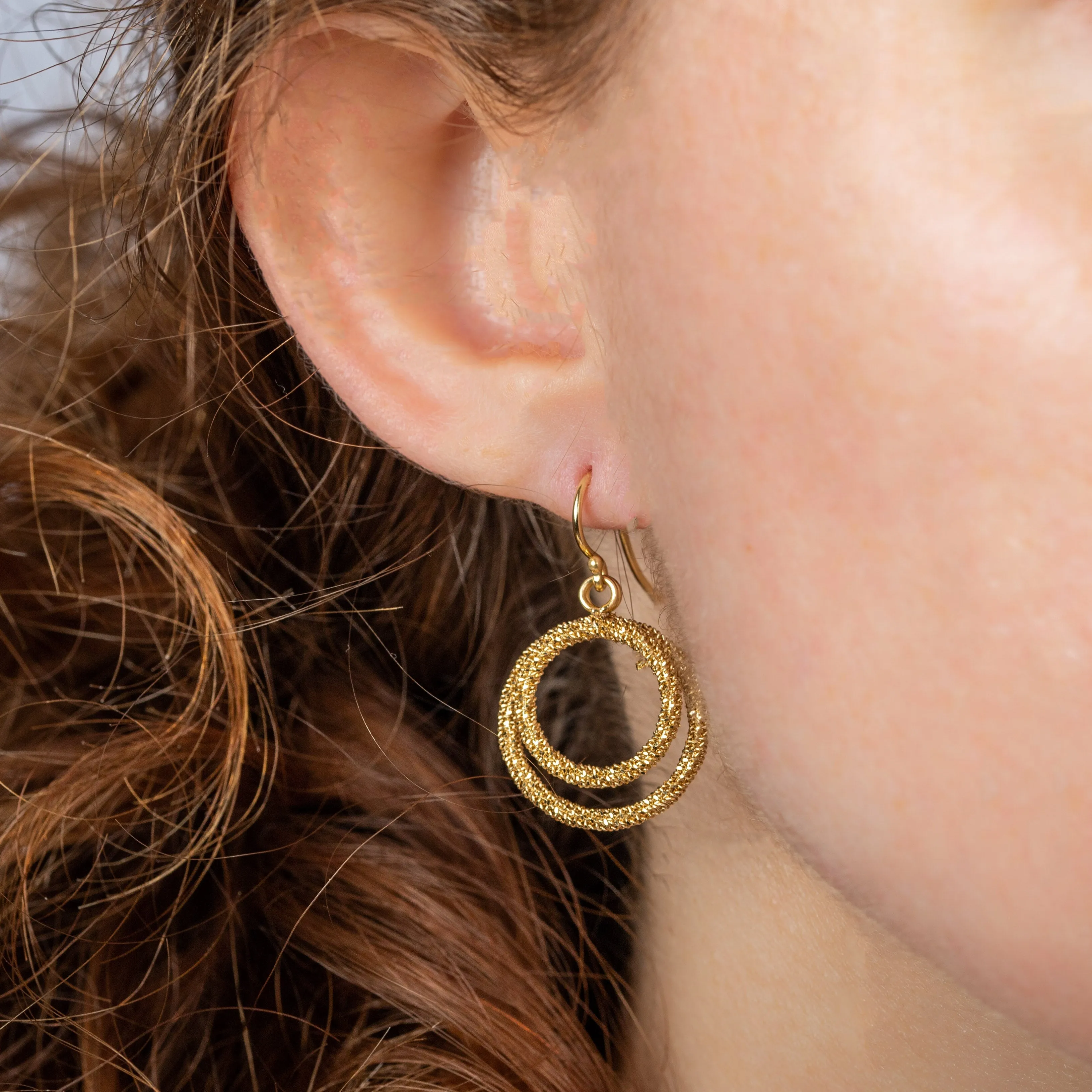 Paired Circle Stardust Earrings