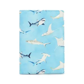 Passport Case Happy Sharks Blue