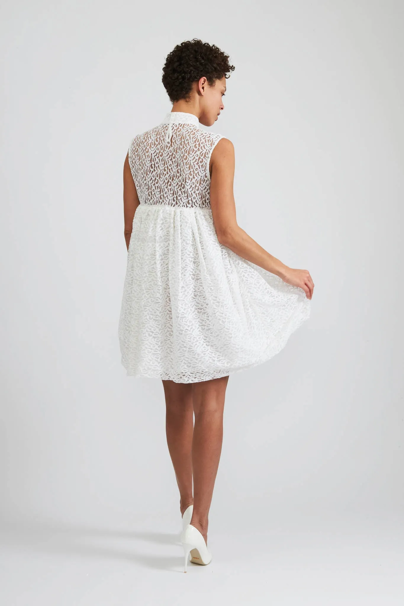 Percy Dress in White Lace