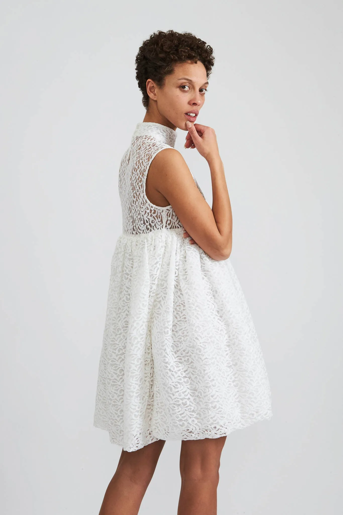 Percy Dress in White Lace