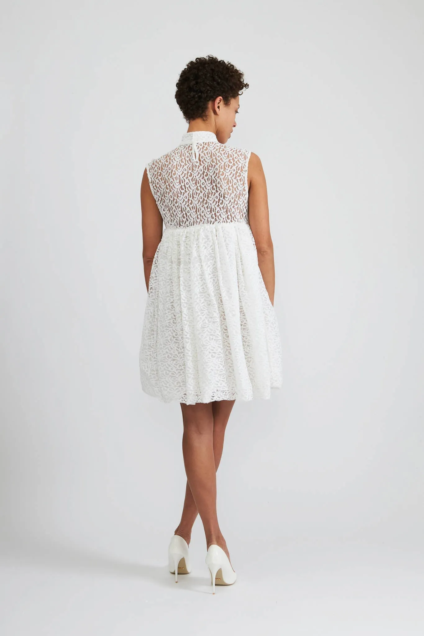 Percy Dress in White Lace