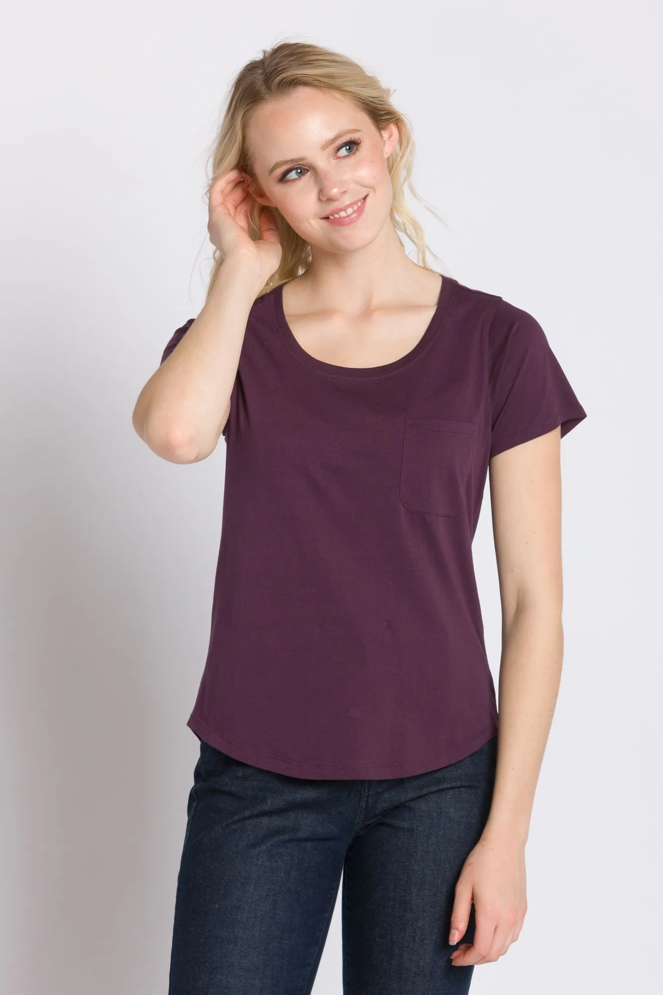 Polly | Women's Anti-Stain Dropped Neckline Tee