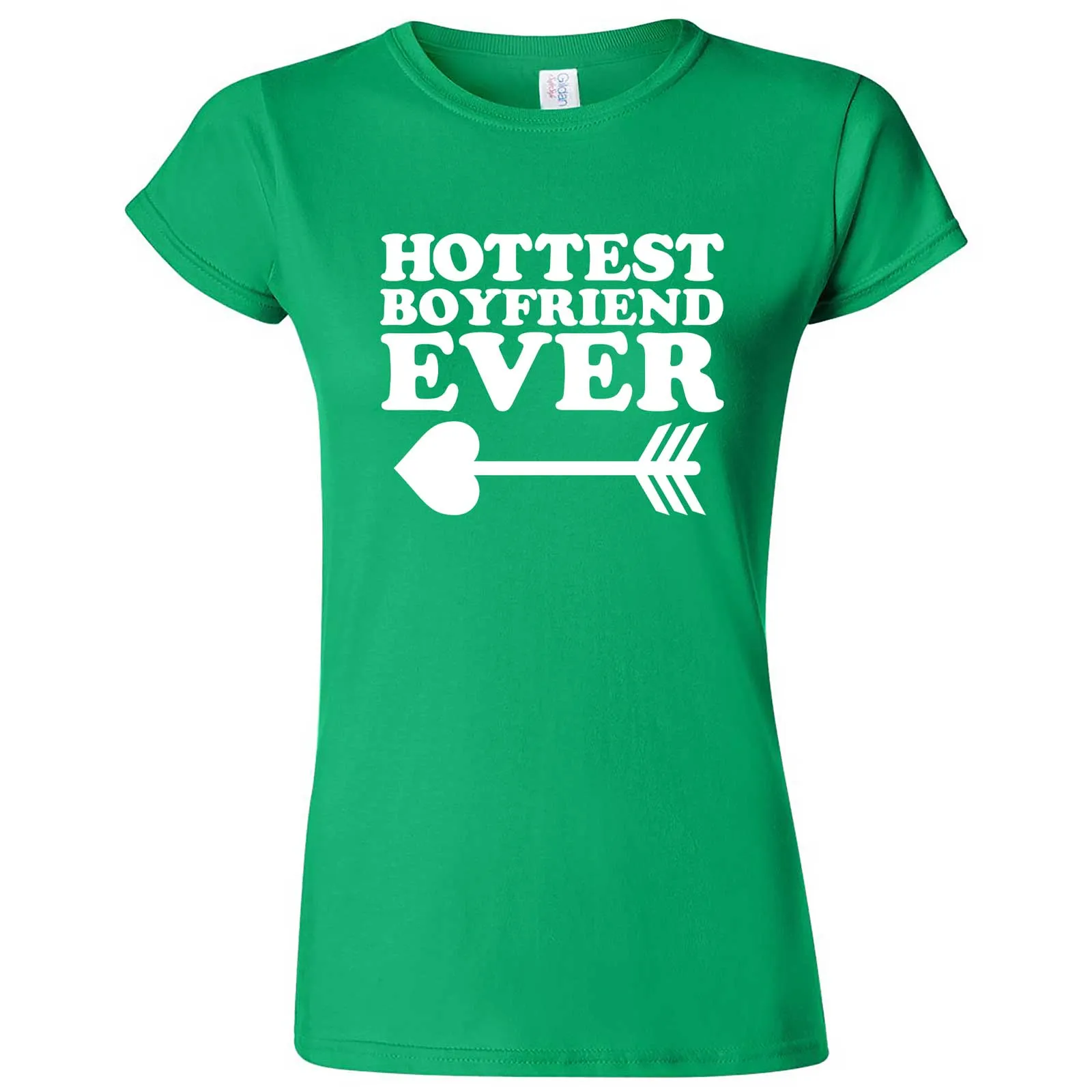 "Hottest Boyfriend Ever, White" women's t-shirt