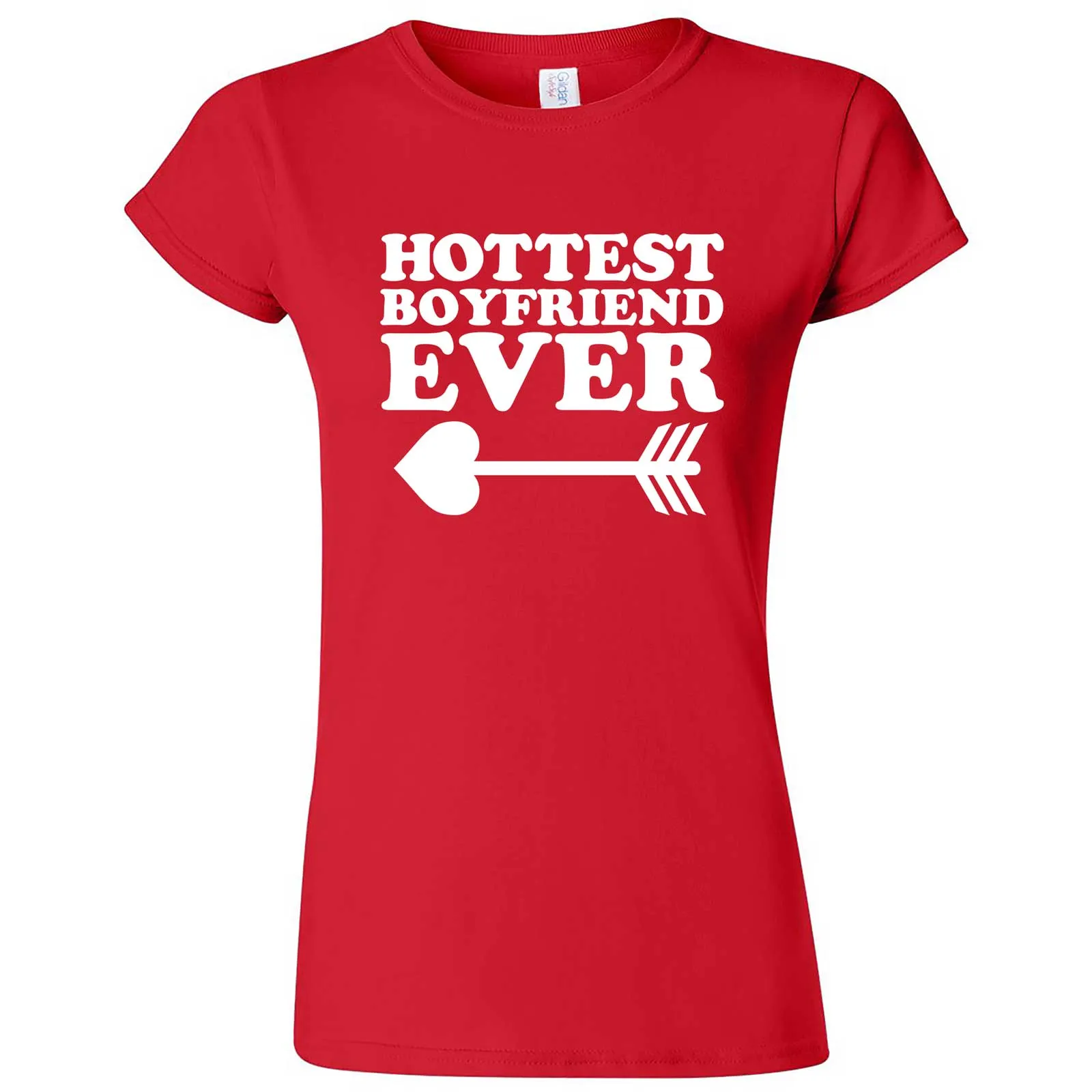 "Hottest Boyfriend Ever, White" women's t-shirt