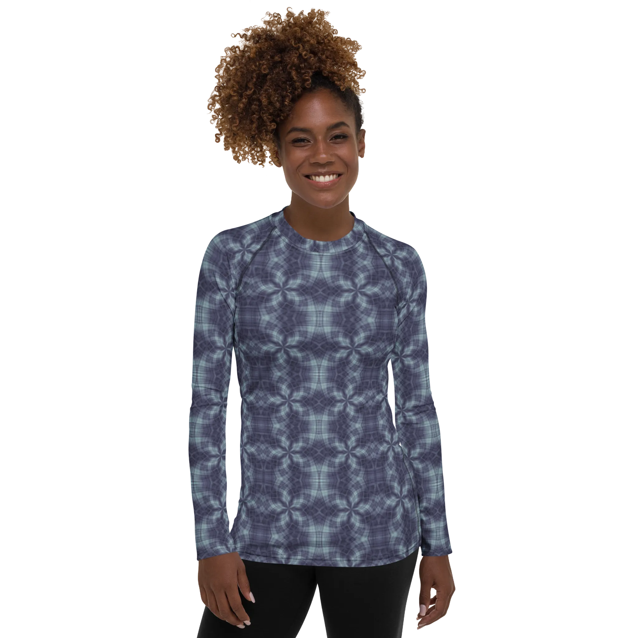 Recursia Argyle Rewired Women's Rash Guard In Blue