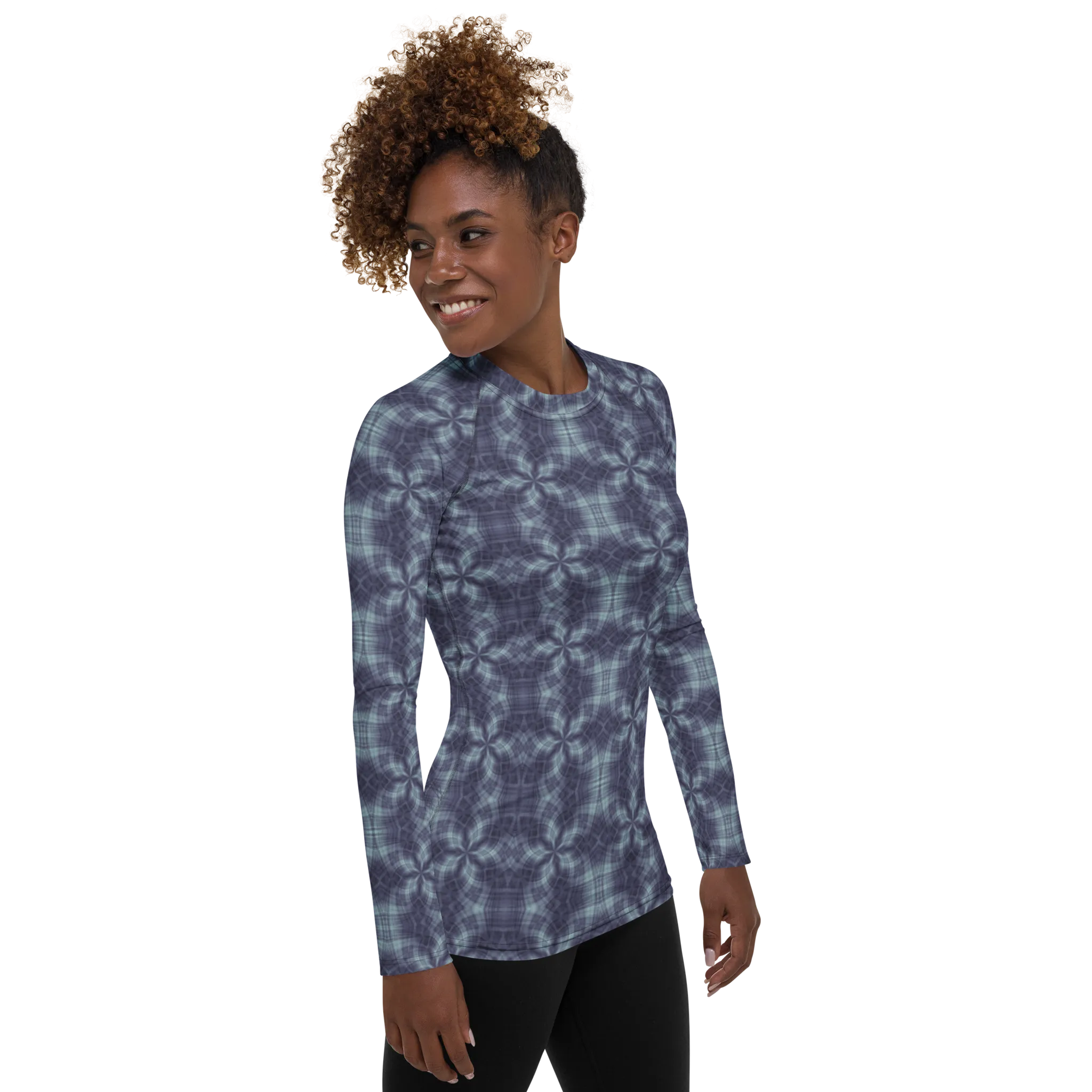 Recursia Argyle Rewired Women's Rash Guard In Blue