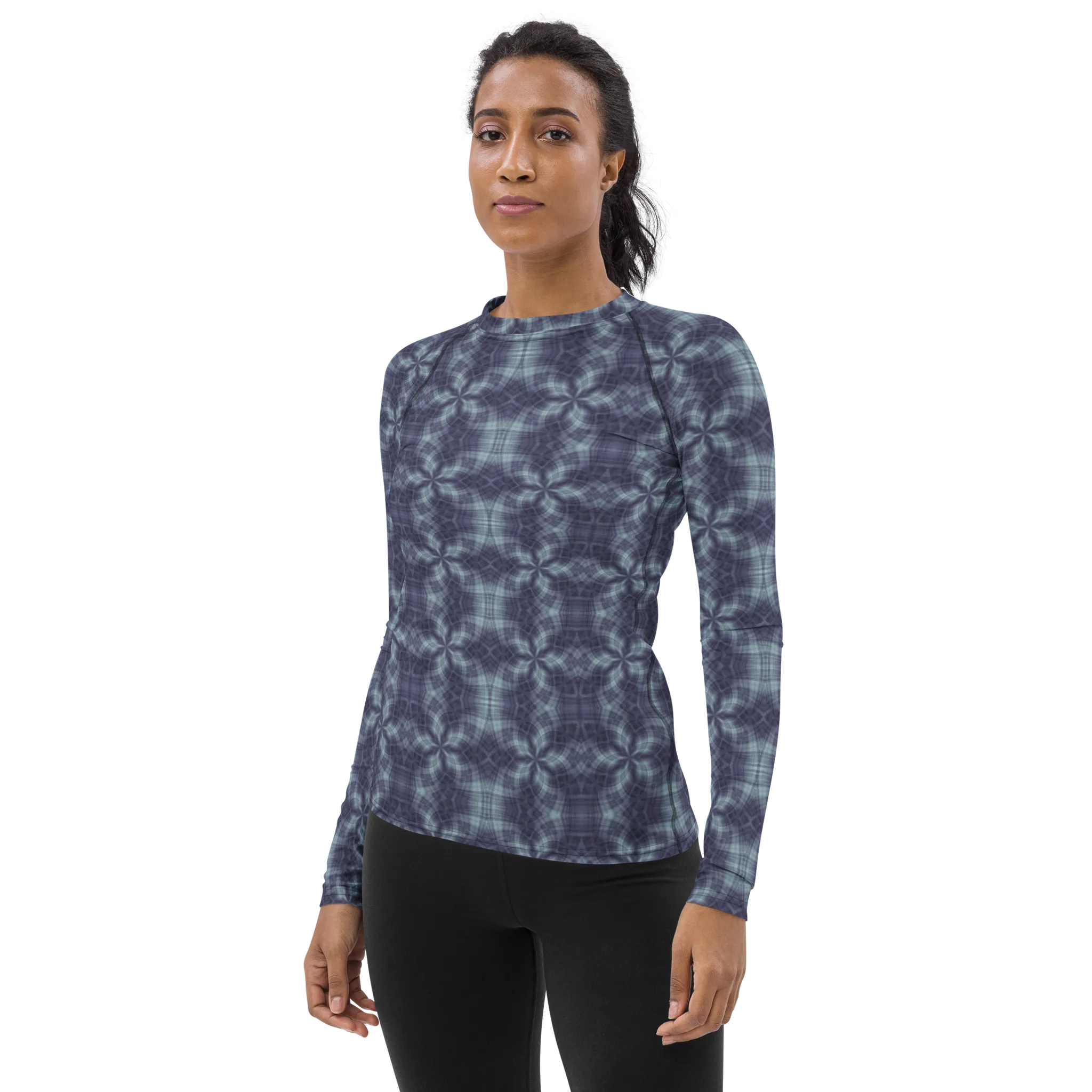 Recursia Argyle Rewired Women's Rash Guard In Blue