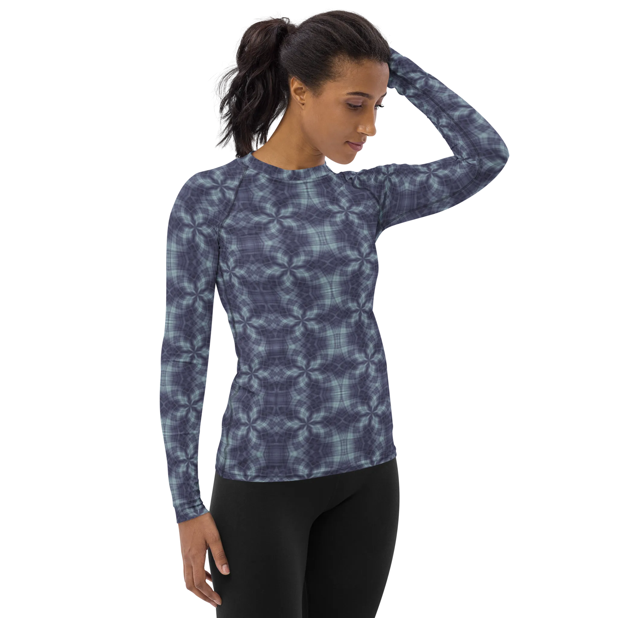 Recursia Argyle Rewired Women's Rash Guard In Blue