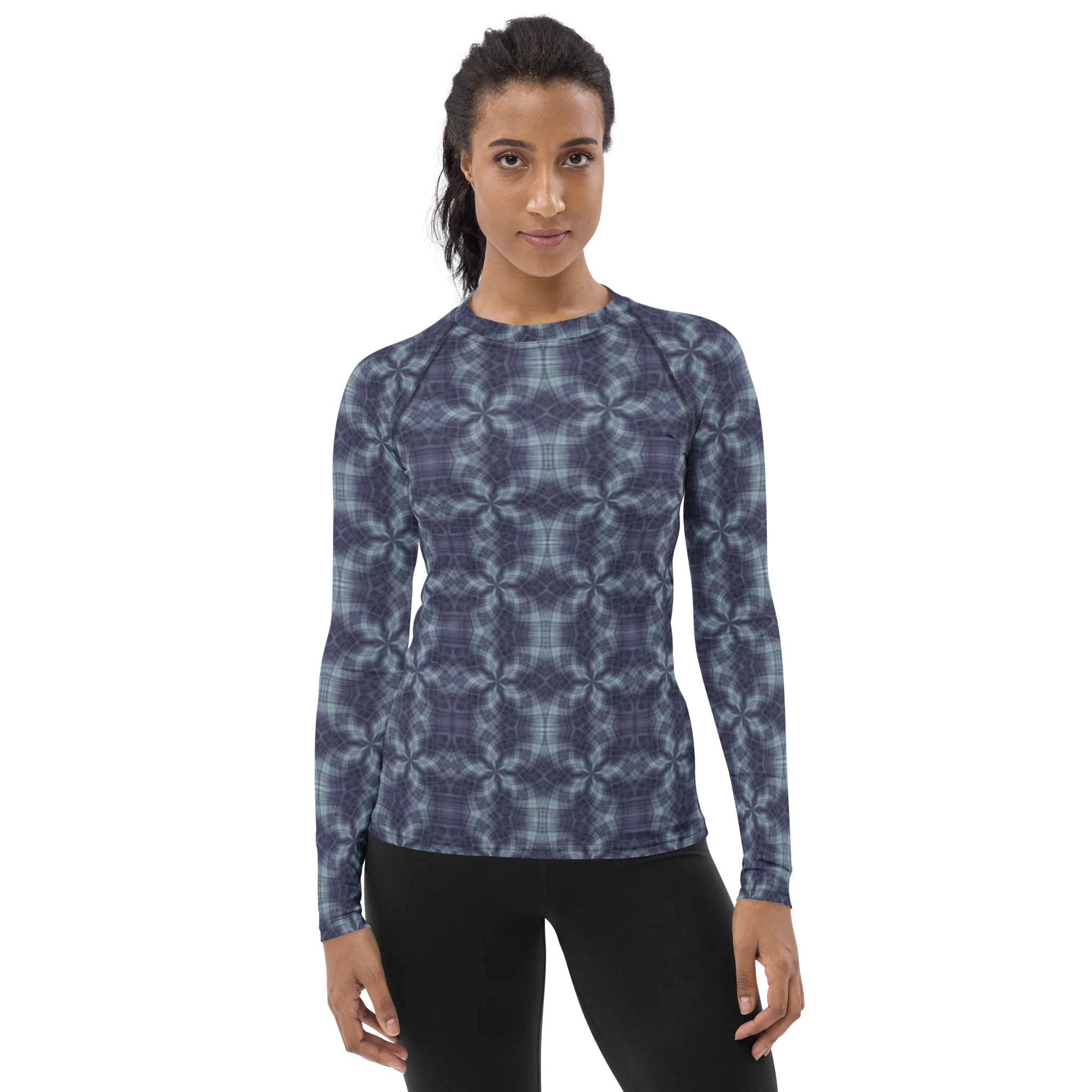 Recursia Argyle Rewired Women's Rash Guard In Blue