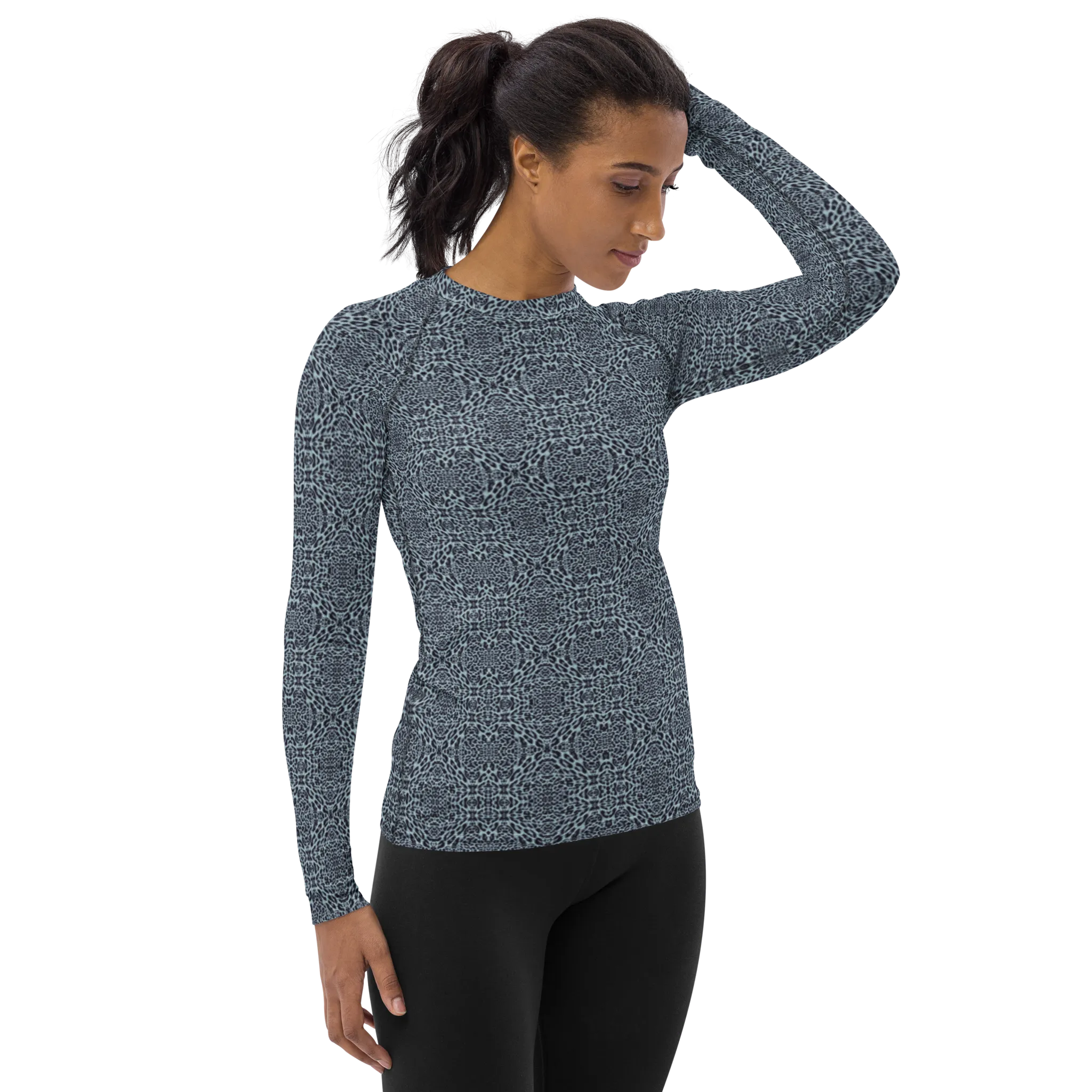 Recursia Contemplative Jaguar II Women's Rash Guard In Blue