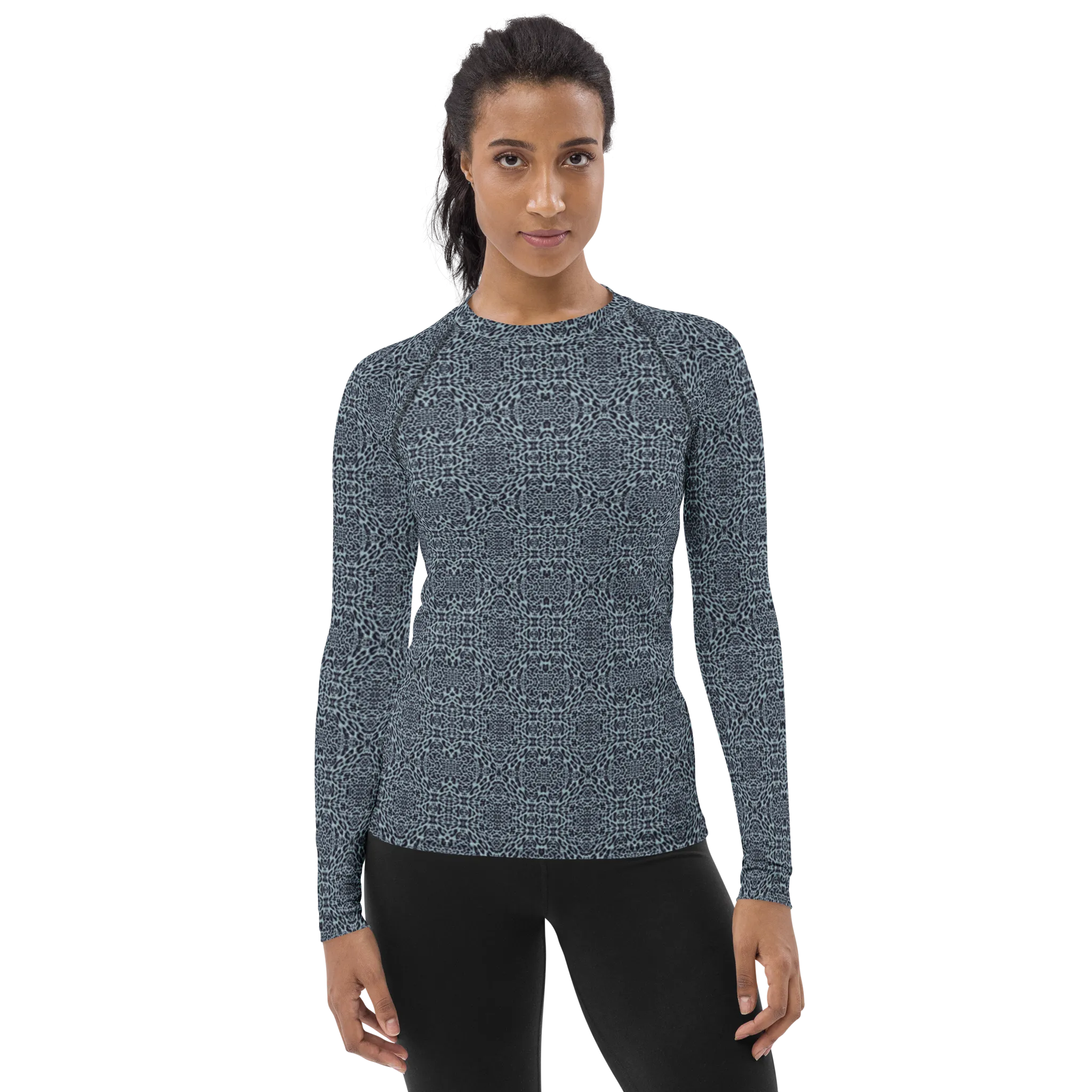 Recursia Contemplative Jaguar II Women's Rash Guard In Blue