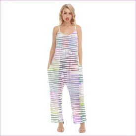 Scribbled Women's & Teen's Loose Cami Jumpsuit