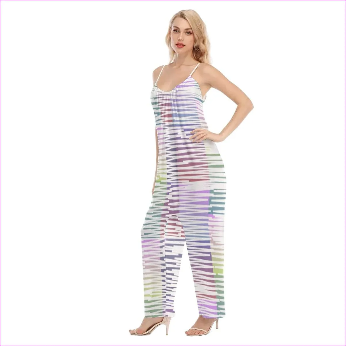 Scribbled Women's & Teen's Loose Cami Jumpsuit