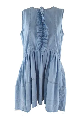 SONIA RYKIEL Blue Chambray Baby Doll Mini Dress (38)