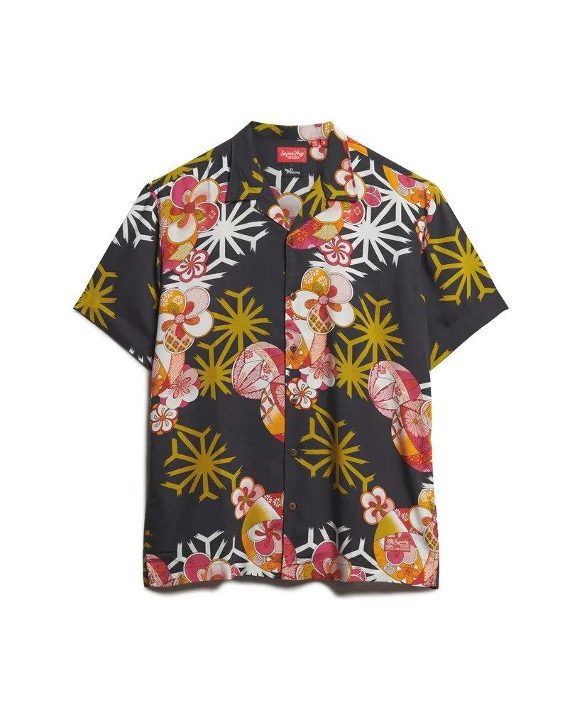 Superdry Asanoha Hawaiian Shirt (Black)