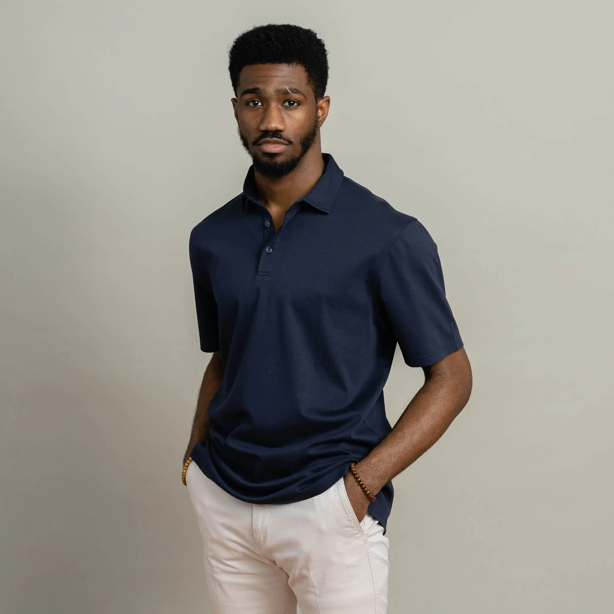 The Navy Arlon Knit Custom Polo