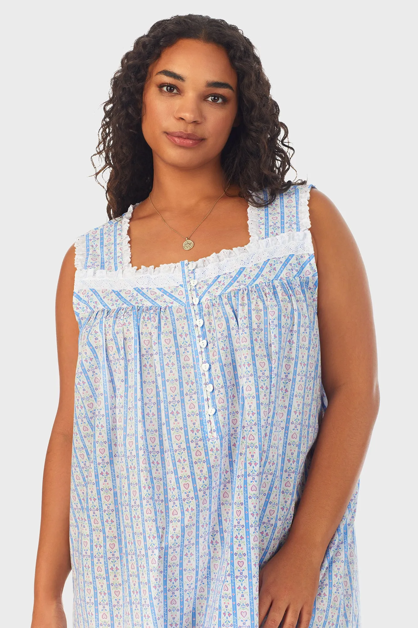 Tyrolean Heart Cotton Nightgown Plus