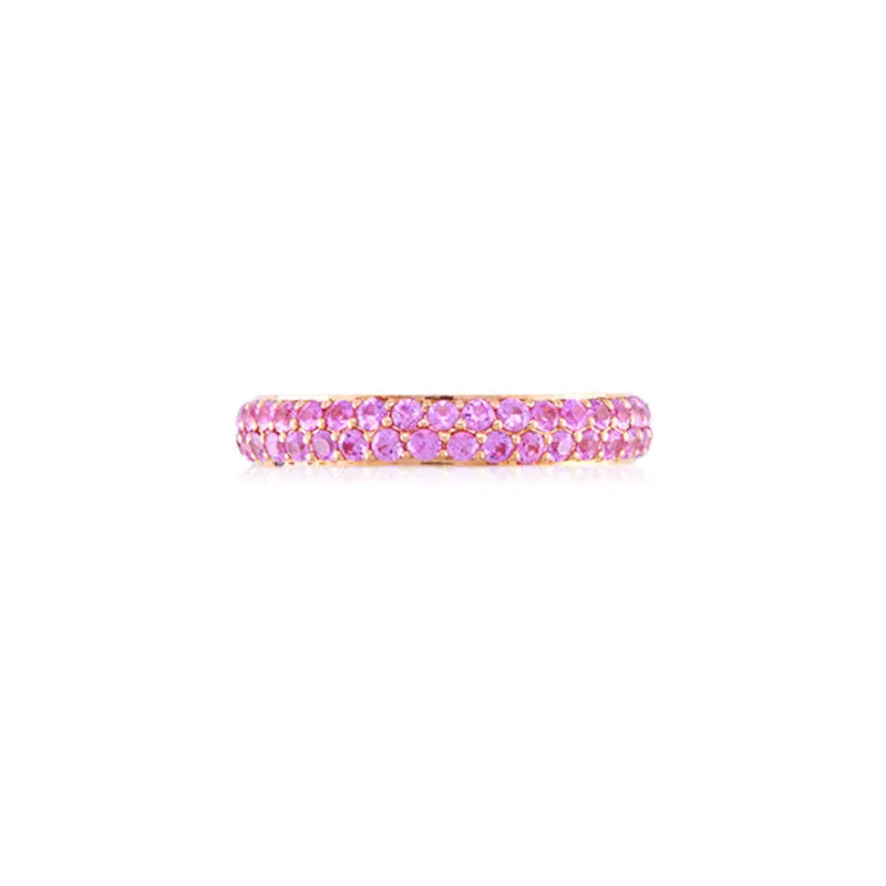 Varenna Jewel Two Row Pave Set Yellow Sapphire Eternity Band