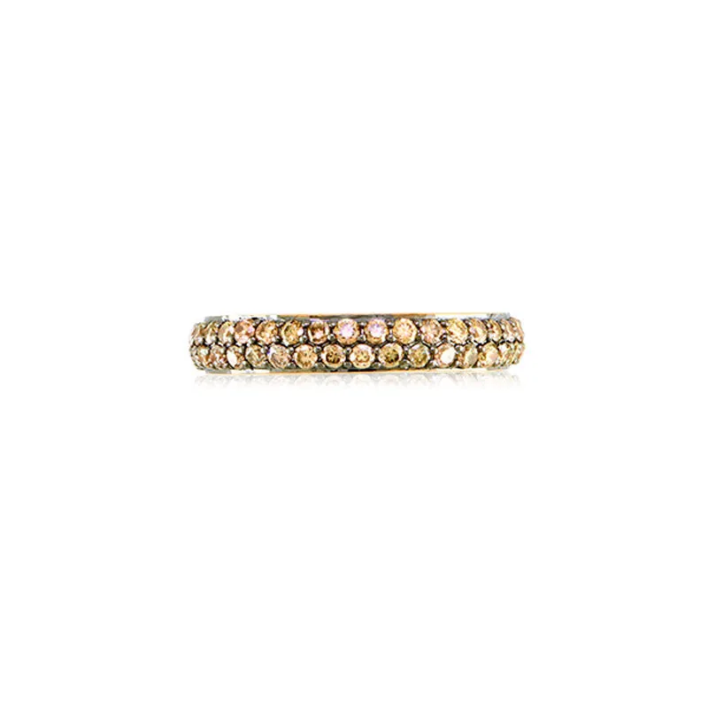 Varenna Jewel Two Row Pave Set Yellow Sapphire Eternity Band