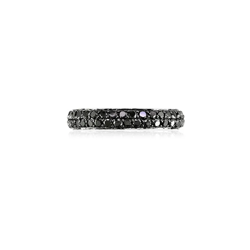 Varenna Jewel Two Row Pave Set Yellow Sapphire Eternity Band