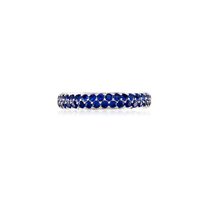 Varenna Jewel Two Row Pave Set Yellow Sapphire Eternity Band