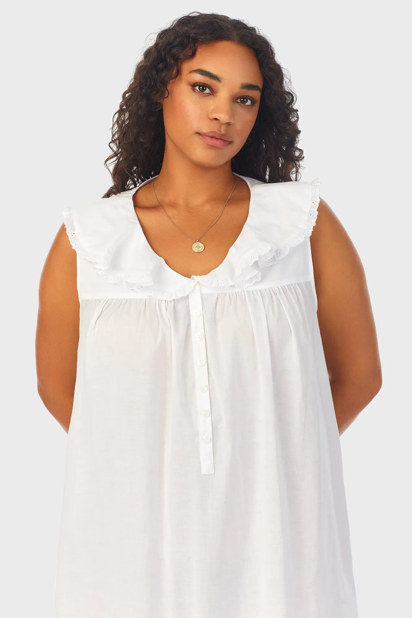 White Cotton Dream Long Nightgown Plus