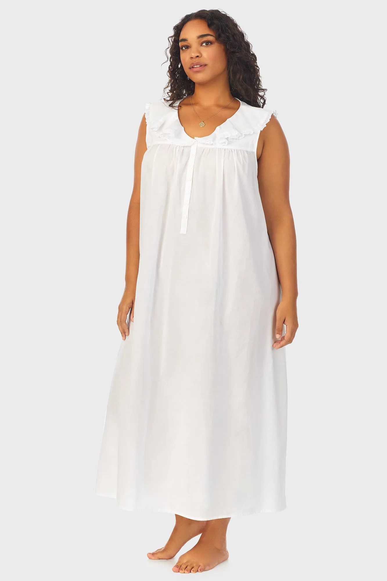 White Cotton Dream Long Nightgown Plus