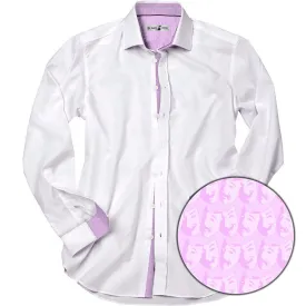 White With Comedy And Tragedy Pink Accents Shirt