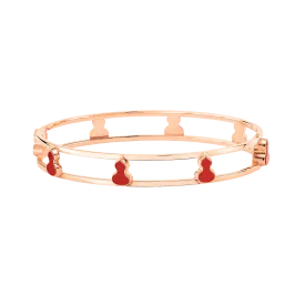 Wulu Bangle Rose gold with Red agate