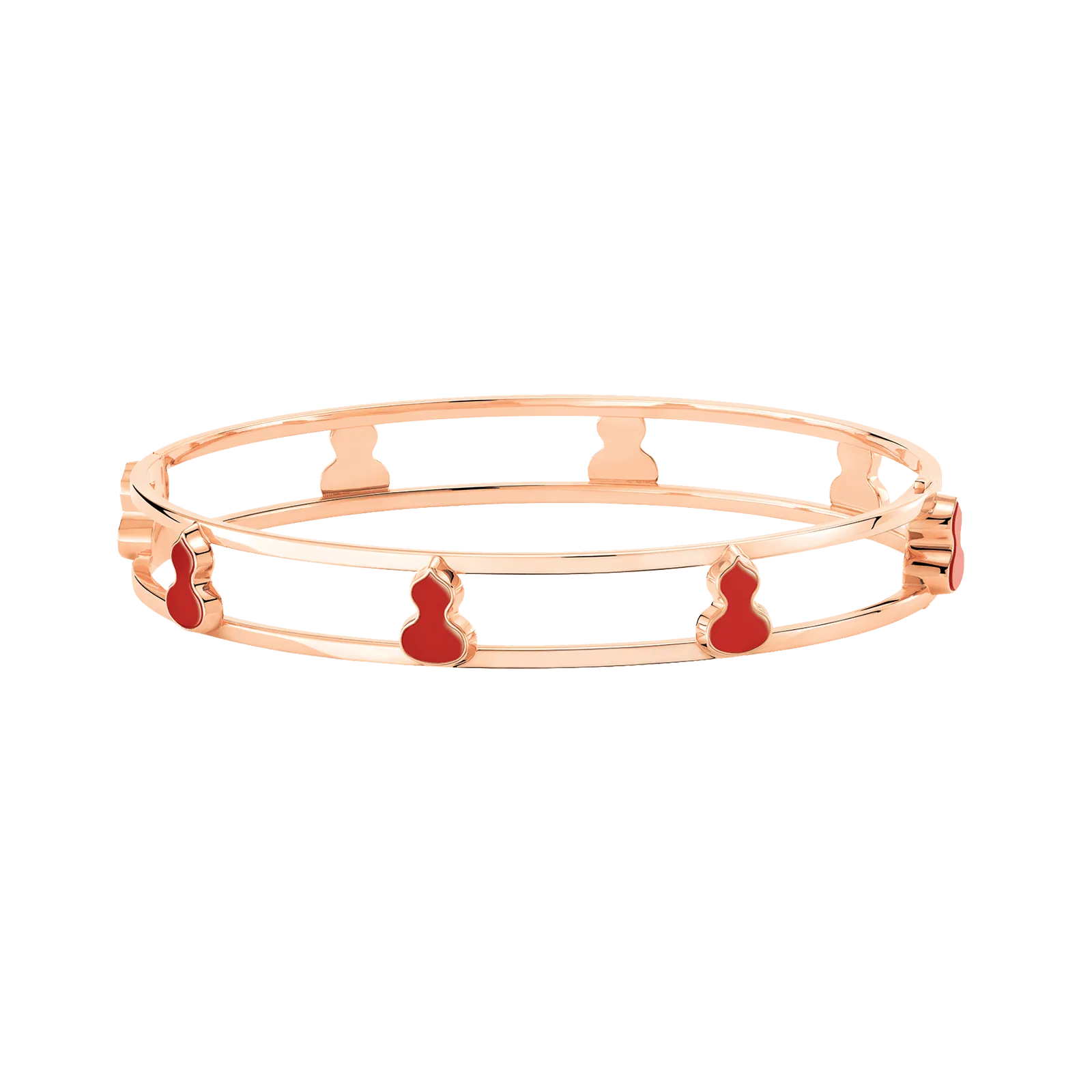 Wulu Bangle Rose gold with Red agate