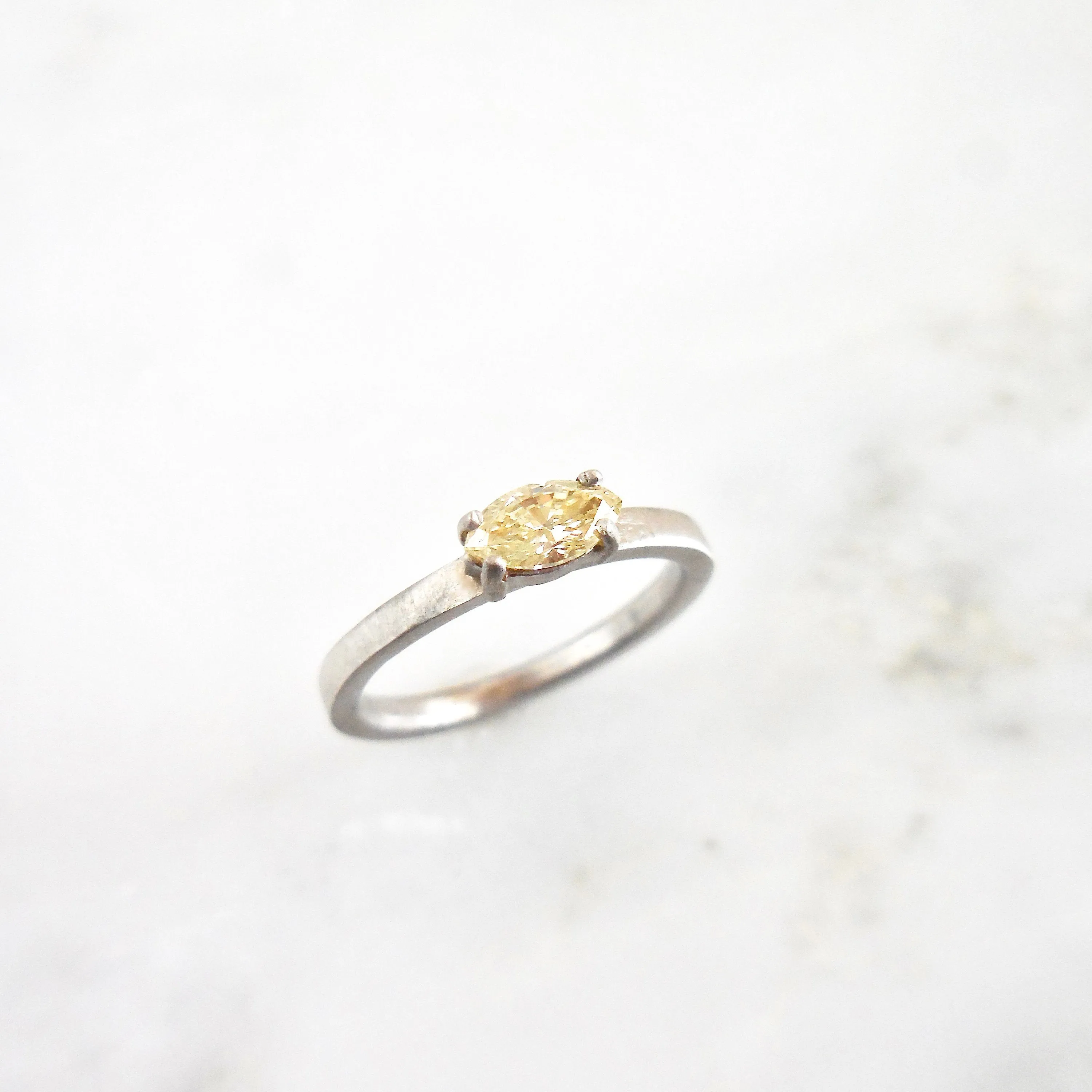 Yellow Marquise Solitaire Diamond Engagement Ring - Yellow Diamond Marquise Ring