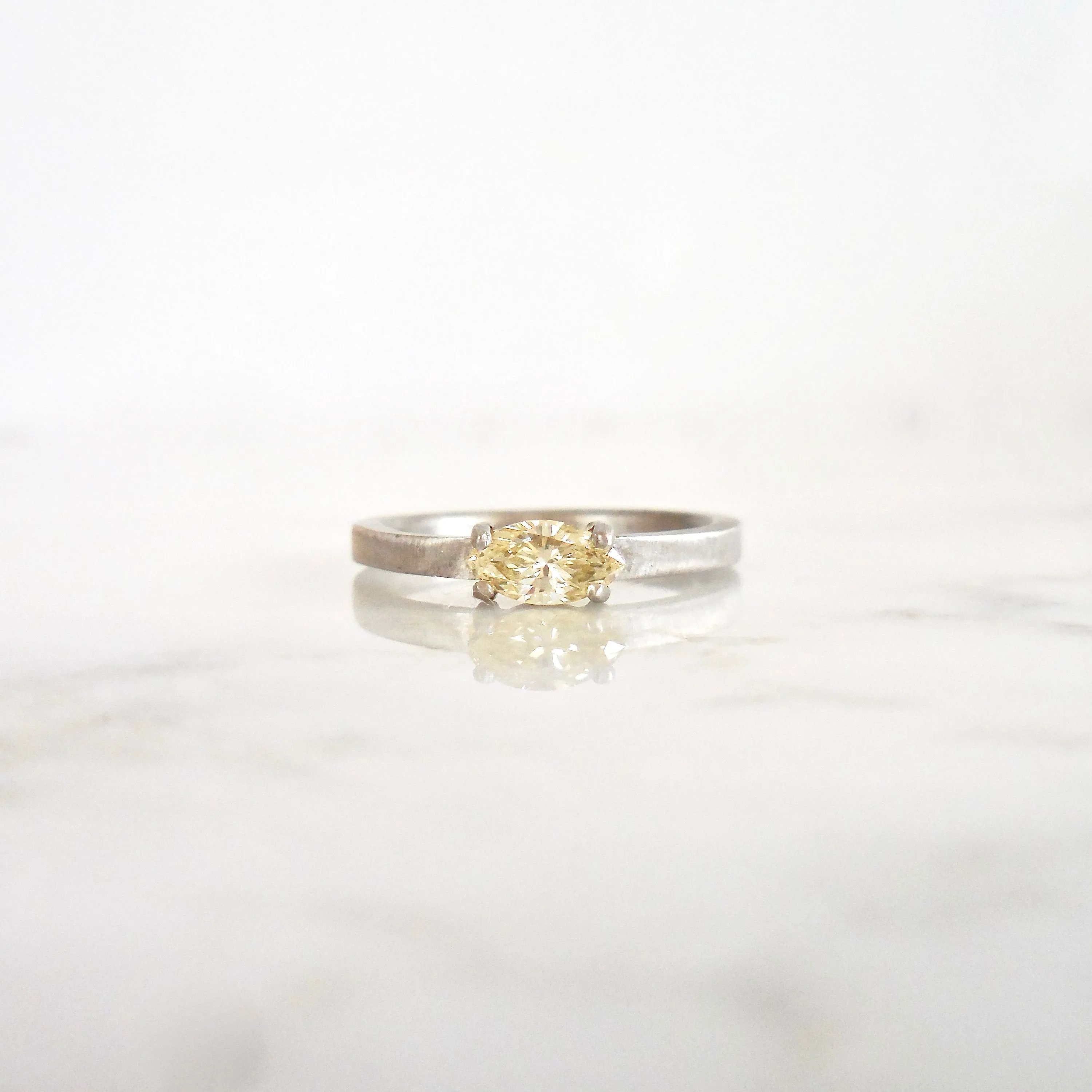 Yellow Marquise Solitaire Diamond Engagement Ring - Yellow Diamond Marquise Ring